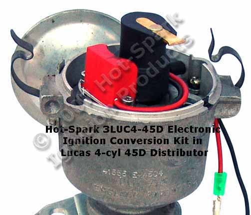 Hot-Spark Electronic Ignition Conversion Kit for 23D4, 25D4, 43D4, 45D4, 59D4, 22D6, 25D6, 35D8 Lucas Distributors