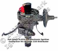 Hot-Spark Electronic Ignition Conversion Kit replaces points in 22D6 Lucas Distributors