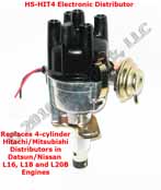 Hot-Spark HS-HIT4 4-Cylinder Hitachi-Compatible Distributor with 3HIT4U1 Electronic Ignition for Datsun/Nissan L16, L18 and L20B Engines