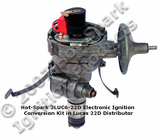 Hot-Spark Electronic Ignition Conversion Kit for 6-cylinder 22D6 Lucas Distributors