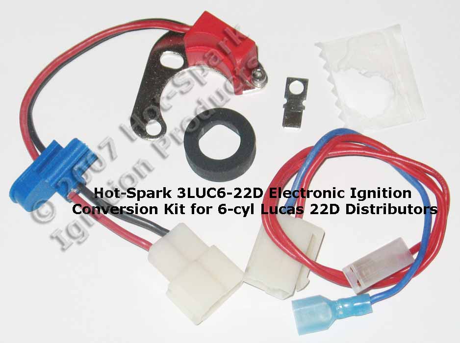 Electronic ignition conversion kit for Lucas 6-cylinder 22D6 distributors